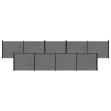 vidaXL Panou de Gardă 9 pcs WPC și Aluminiu Gri 3429473