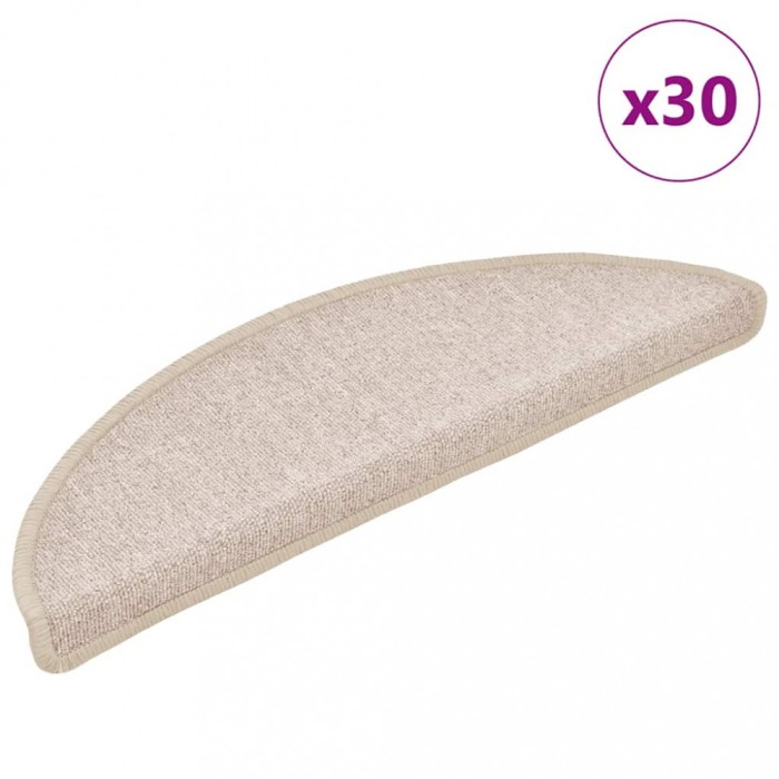 vidaXL Covorașe scări, 30 buc., 56x17x3 cm, semirotunde, gri taupe 3365739