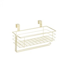 Cos de sarma suspendat cu suport pentru rola de bucatarie, Auriu, 31 x 17 x 18 cm foto