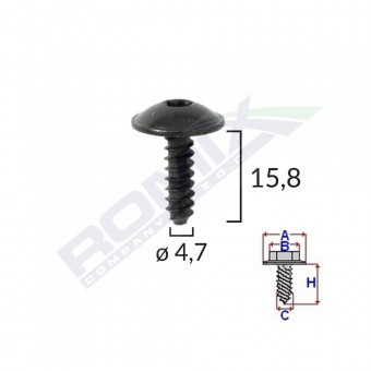 SURUB FIXARE ELEMENTE ROATA PENTRU VAG 4.7X15.8MM - NEGRU SET 10 BUC foto