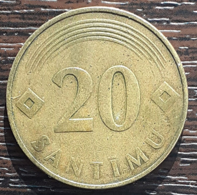 (M2494) MONEDA LETONIA - 20 SANTIMU 1992, PRE-EURO foto