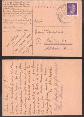 Germany REICH 1944 Old postcard postal stationery Oetz to Berlin D.637 foto