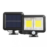 Cumpara ieftin Lampa Solara Gradina 2 COB, Acumulator, Telecomanda, Senzor Miscare PIR, 3 Moduri, Autonomie Mare, Incarcare Solara