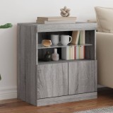 vidaXL Servantă cu lumini LED, gri sonoma, 60x37x67 cm