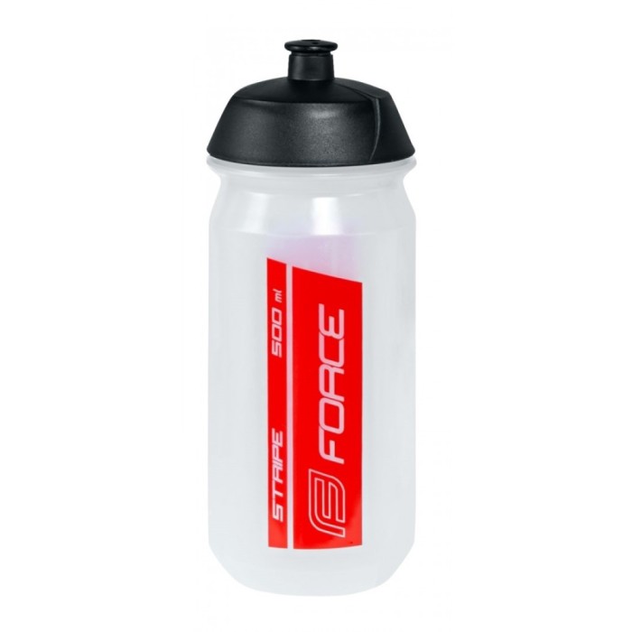 Bidon Force Stripe 0.5l transparent/rosu Ultimate FactoryBikes