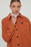 Cumpara ieftin Superdry camasa din velur culoarea portocaliu, cu guler clasic, relaxed