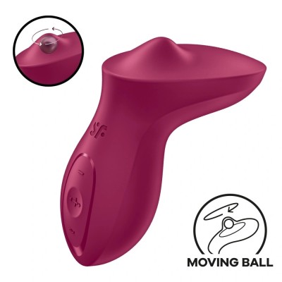 Stimulator Exciterrr, 10 Moduri Vibratii, 13 Moduri de Miscare Bila, Silicon, USB, Burgundy foto