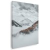 Tablou peisaj munte in ceata, iarna, gri 1390 Tablou canvas pe panza CU RAMA 60x80 cm