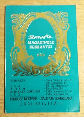 M3 C31 - 1975 - Calendare de buzunar - reclama magazinele Romarta foto