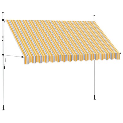 Copertină retractabilă manual, dungi galben și albastru, 350 cm foto