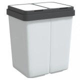 Cumpara ieftin Cos de gunoi dublu, alb, 2x25 L