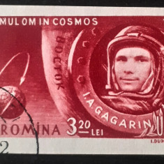 Romania 1961 LP 516 a Gagarin, primul om in cosmos 1v. Nedant. Stampilat