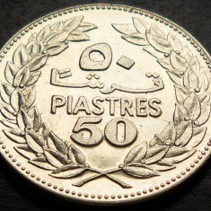 Moneda exotica 50 PIASTRES - LIBAN, anul 1975 * cod 4209 = A.UNC luciu de batere