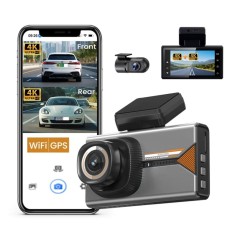 Camera Auto DVR iSEN H006, Negru, Dual Cam 4K Fata + 4K Spate, Ecran 3 , WiFi, GPS, G-Sensor, Parking Monitor, Suport Card 256GB