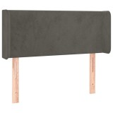 Cumpara ieftin Tablie de pat cu aripioare gri inchis 83x16x78/88 cm catifea