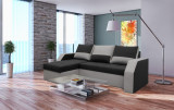 Coltar extensibil Madrid, 226x145x79 cm, 2 lazi depozitare, Reversibil, Gri/Negru, Bedora