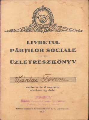 A2620N Livret Societatea Cooperativă Furnica din Ghioroc, județul Timiș 1937 foto