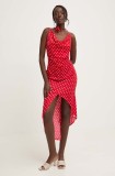 Answear Lab rochie culoarea rosu, midi, mulată