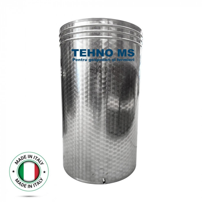 Butoi Inox Italia TehnoMS cu Capac Flotant Busonat si Canea 540 L