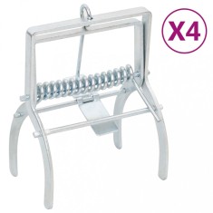 vidaXL Capcane pentru c&acirc;rtițe, 4 buc., argintiu, oțel galvanizat