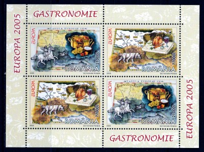 ✅RO 2005 LP 1683 a &amp;quot;Europa 2005- Gastronomie &amp;quot; ,colita 355 tip I , MNH foto