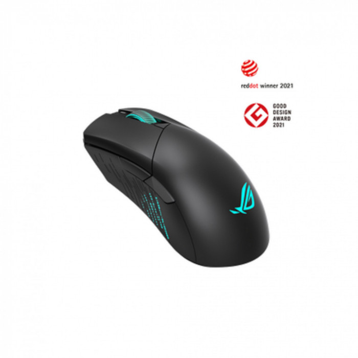 AS GAMING MOUSE GLADIUS 3, Classic asymmetrical wireless gaming mouse with tri-mode connectivity (2.4 GHz, Bluetooth, wired USB 2.0), specially tuned