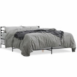Cumpara ieftin Cadru de pat, gri sonoma, 160x200 cm, lemn prelucrat si metal