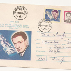 Plic FDC Romania - 25 ani de la moartea lui Dinu Lipatti , circulat 1981