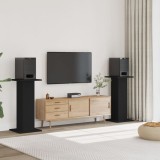 Gossi noptiere, 2 buc., negru, 30x30x95 cm, lemn prelucrat
