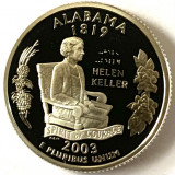 AMERICA QUARTER DOLLAR 2003 AG.900,PROOF, S. (Portretul lui Helen Keller-Alabama, America de Nord, Argint