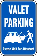 Valet Parking Wait For Attendant Sign foto