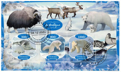 GABON 2020 - Fauna arctica / set complet colita + bloc foto