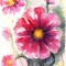 E94. Tablou original, Flori-5, 2023, acuarela pe hartie, neinramat, 21x29 cm