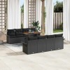 VidaXL Set de canapele pentru grădină 7 pcs Negru 100 x 55 x 73 cm 3349309