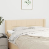 VidaXL Tăblie de pat cu aripioare crem 147x16x78/88 cm textil 3118771