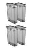 Cumpara ieftin Set 4 cutii de depozitare alimente FOLYBNM-0674, Antracit