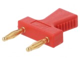Punte Stacabila Banană 2mm Roșie 10A Aurit