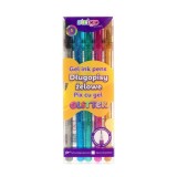 Pix cu gel Strigo Glitter, 0.8mm, 5 culori set