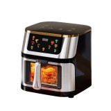 Cumpara ieftin Friteuză cu aer cald Air Fryer, 10L, 1400W, DEPOX&reg;, ecran tactil LCD, geam vizual, temperatură reglabilă, timer, inox, negru