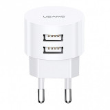 Incarcator Retea cu cablu MicroUSB - USB Type-C - Lightning Usams T20, 2 X USB, 2.1 A, Alb XTXLOGT203101
