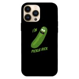 Husa compatibila cu Apple iPhone 15 Pro Max model Pickle Rick, Silicon, TPU, Viceversa, Transparent, Carcasa