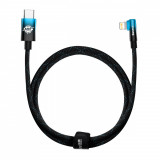 Baseus MVP 2 Cablu Cot &icirc;n Unghi Cablu De Alimentare Cu USB Lateral Tip C / Mufă Lightning 1m 20W Albastru (CAVP000221)
