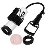 Pompa Manuala Cu Vibratii Extra Sleeve 20cm, Diametru 6cm, ABS+TPR, Transparent, Baterii AA