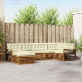 vidaXL Set de canapele de exterior cu pernă 6 pcs Natural și Crem 3373750
