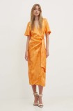 Never Fully Dressed rochie Vienna culoarea portocaliu, maxi, dreaptă, NFDDR1533