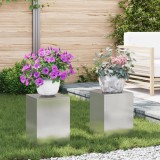 vidaXL Suporturi plante pilon exterior 2 buc. 24x24x35 cm oțel inox.