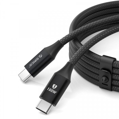 Cablu Date si Incarcare USB-C - USB-C Orico CDX, 100W, 1m, Negru foto