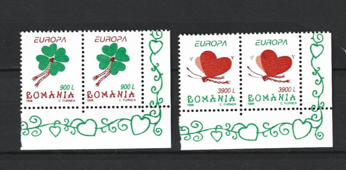 ROMANIA 1998 - EUROPA - MARTISOR, 2 SERII COLT DE MINICOALA, MNH - LP 1449