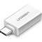 ADAPTOR Ugreen, &quot;US173&quot;, USB 3.0(M) la USB Type-C(T), alb &quot;30155&quot; (timbru verde 0.08 lei) - 6957303831555