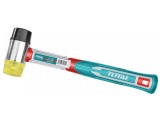 Ciocan cu cap din cauciuc si plastic, 40 mm, 600 grame, maner fibra de sticla, Total THRUH6940